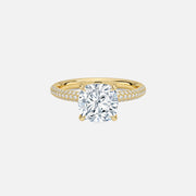 The Hidden Halo Aurora Cushion Pave Moissanite Ring - KNT - Engagement Rings, Wedding Bands & Fine Jewelry