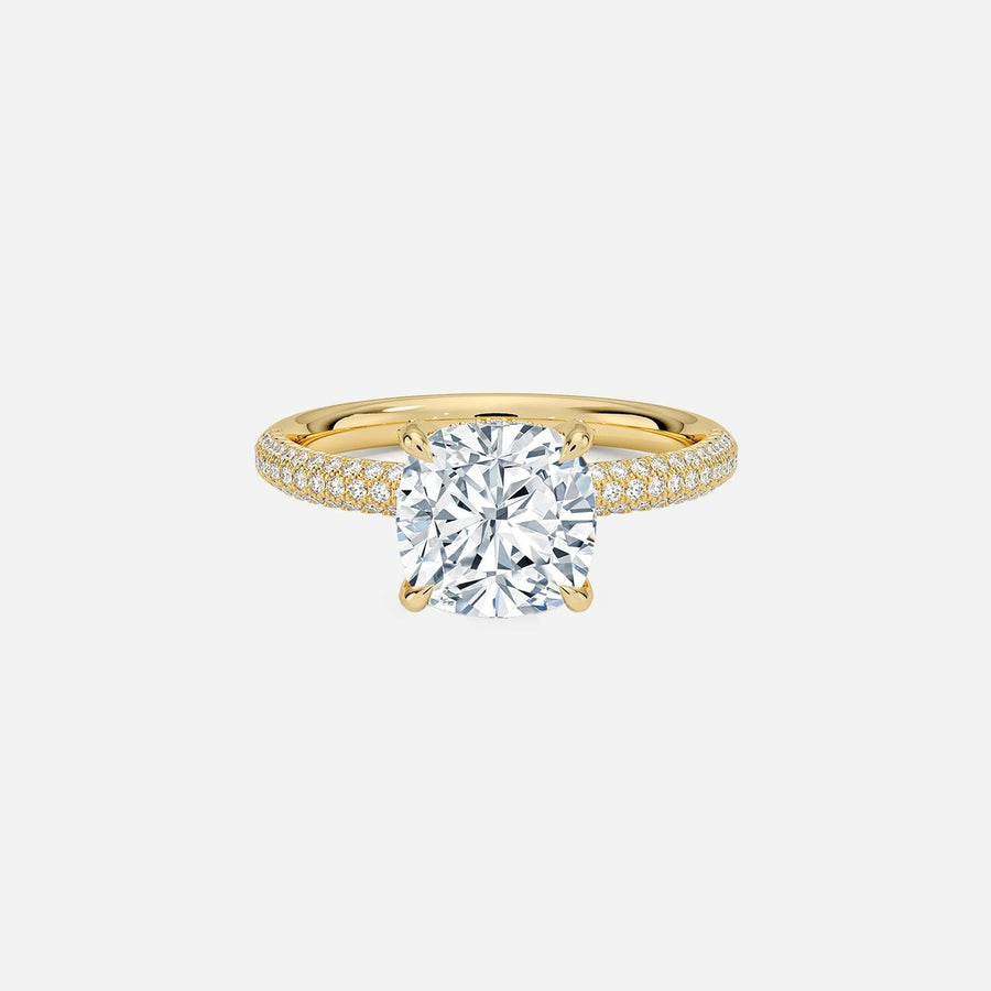 The Hidden Halo Aurora Cushion Pave Moissanite Ring - KNT - Engagement Rings, Wedding Bands & Fine Jewelry