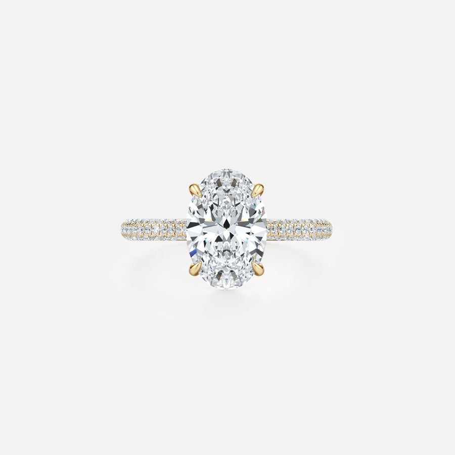 The Hidden Halo Aurora Oval Pave Moissanite Ring - KNT - Engagement Rings, Wedding Bands & Fine Jewelry