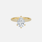 The Hidden Halo Aurora Pear Pave Moissanite Ring - KNT - Engagement Rings, Wedding Bands & Fine Jewelry