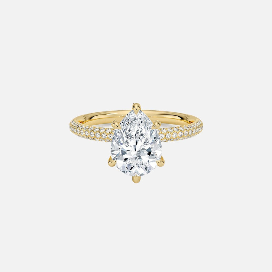 The Hidden Halo Aurora Pear Pave Moissanite Ring - KNT - Engagement Rings, Wedding Bands & Fine Jewelry