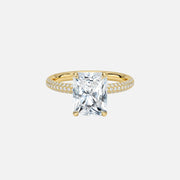 The Hidden Halo Aurora Radiant Pave Moissanite Ring - KNT - Engagement Rings, Wedding Bands & Fine Jewelry