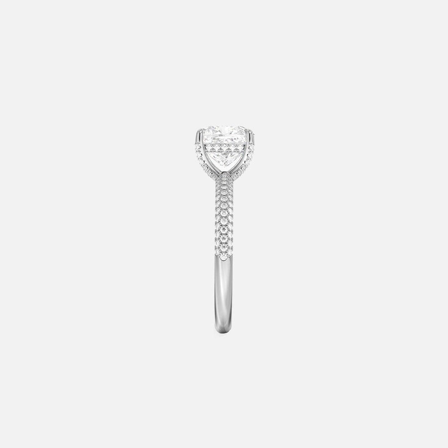 The Hidden Halo Aurora Cushion Pave Moissanite Ring - KNT - Engagement Rings, Wedding Bands & Fine Jewelry