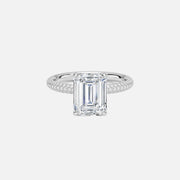 The Hidden Halo Aurora Emerald Pave Moissanite Ring - KNT - Engagement Rings, Wedding Bands & Fine Jewelry