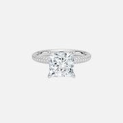 The Hidden Halo Aurora Princess Pave Moissanite Ring - KNT - Engagement Rings, Wedding Bands & Fine Jewelry