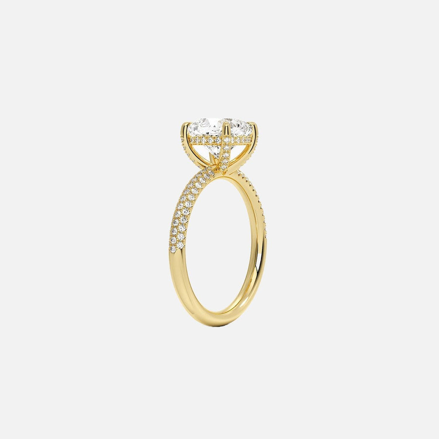 The Hidden Halo Aurora Cushion Pave Moissanite Ring - KNT - Engagement Rings, Wedding Bands & Fine Jewelry