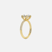 The Hidden Halo Aurora Pear Pave Moissanite Ring - KNT - Engagement Rings, Wedding Bands & Fine Jewelry