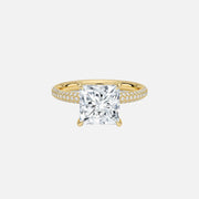 The Hidden Halo Aurora Princess Pave Moissanite Ring - KNT - Engagement Rings, Wedding Bands & Fine Jewelry