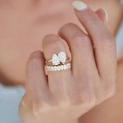 The Toi et moi Aurum Pear Solitaire Moissanite Ring - KNT - Engagement Rings, Wedding Bands & Fine Jewelry