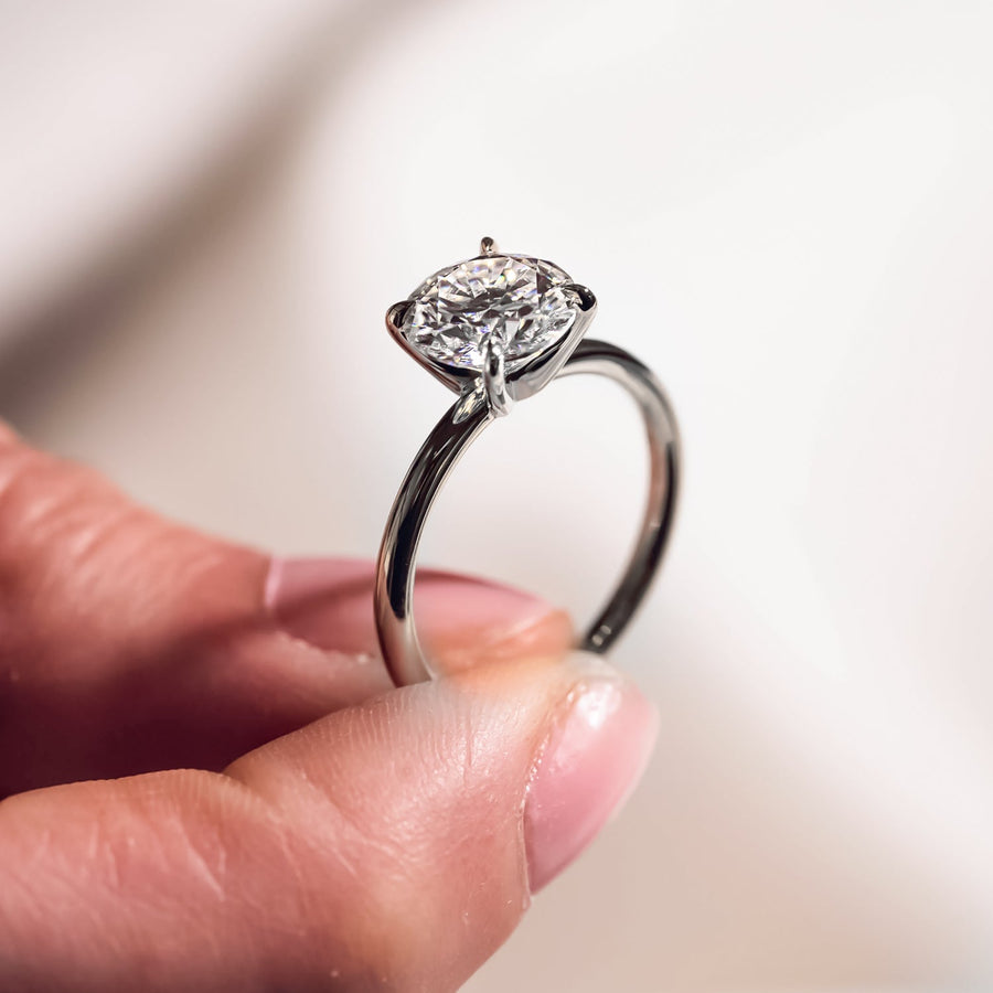 The Solitaire Becca Round Moissanite Ring - KNT - Engagement Rings, Wedding Bands & Fine Jewelry