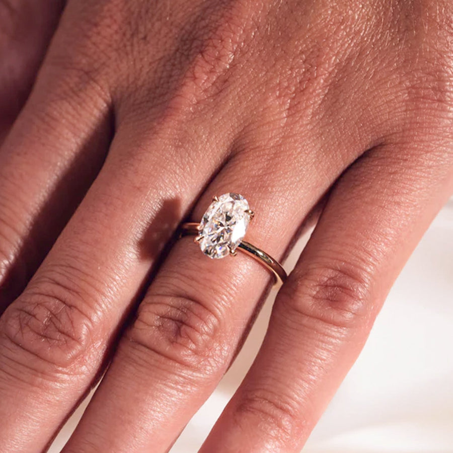 The Solitaire Becca Oval Moissanite Ring - KNT - Engagement Rings, Wedding Bands & Fine Jewelry