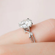The Nature Blissful Round Side Stone Moissanite Ring - KNT - Engagement Rings, Wedding Bands & Fine Jewelry