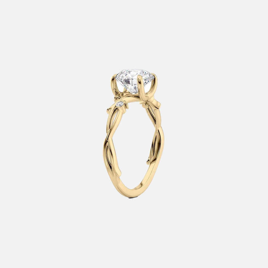 The Nature Blissful Round Side Stone Moissanite Ring - KNT - Engagement Rings, Wedding Bands & Fine Jewelry