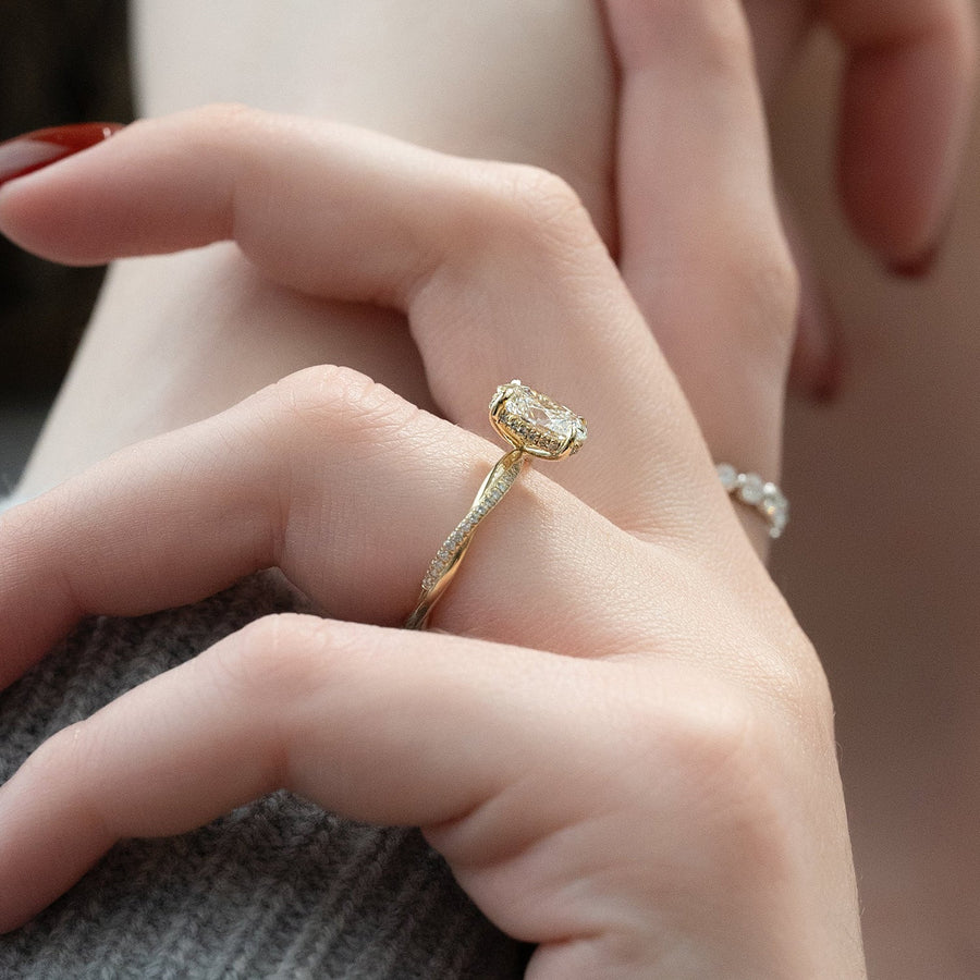 The Hidden Halo Camilla Oval Pave Moissanite Ring - KNT - Engagement Rings, Wedding Bands & Fine Jewelry