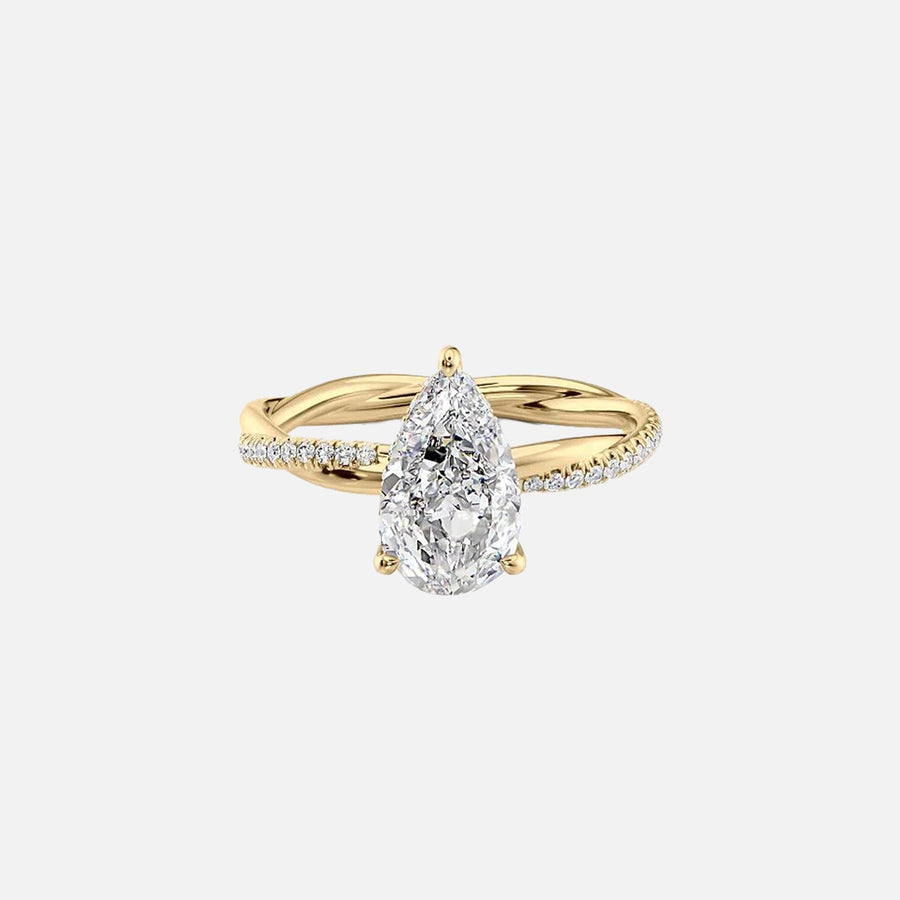The Hidden Halo Camilla Pear Pave Moissanite Ring - KNT - Engagement Rings, Wedding Bands & Fine Jewelry
