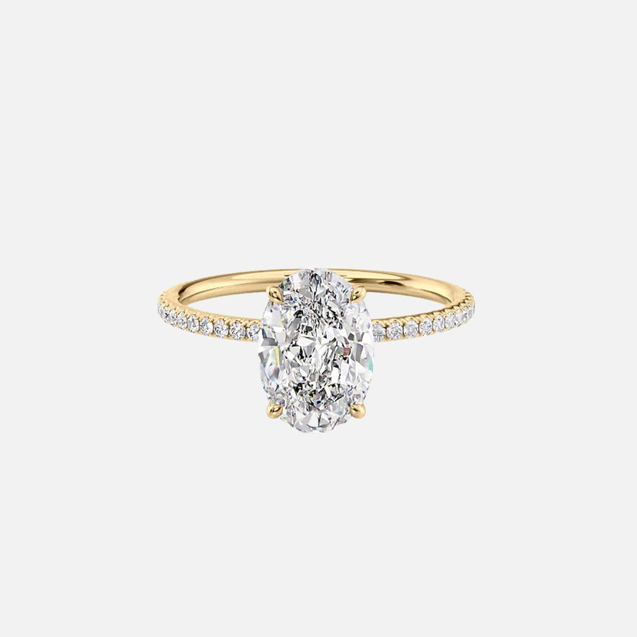 The Hidden Halo Cassia Oval Pave Moissanite Ring - KNT - Engagement Rings, Wedding Bands & Fine Jewelry
