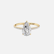 The Hidden Halo Cassia Pear Pave Moissanite Ring - KNT - Engagement Rings, Wedding Bands & Fine Jewelry