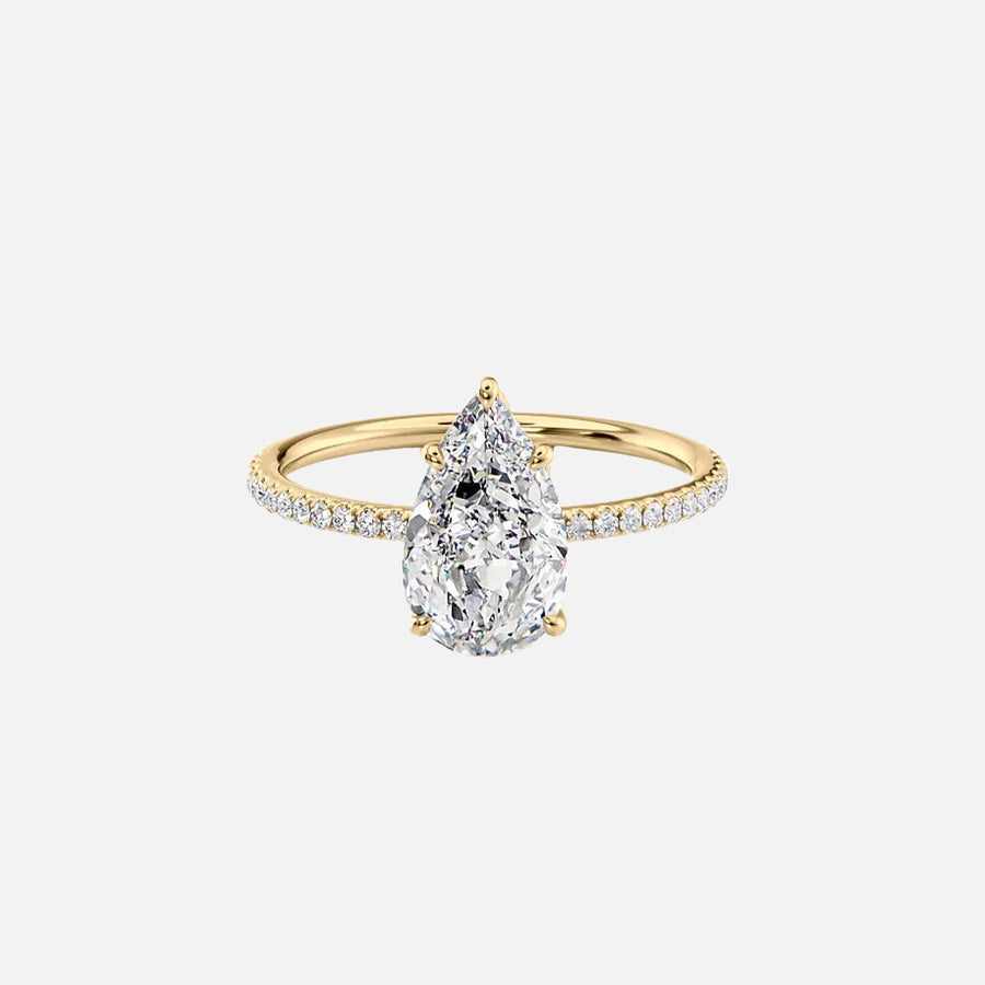 The Hidden Halo Cassia Pear Pave Moissanite Ring - KNT - Engagement Rings, Wedding Bands & Fine Jewelry