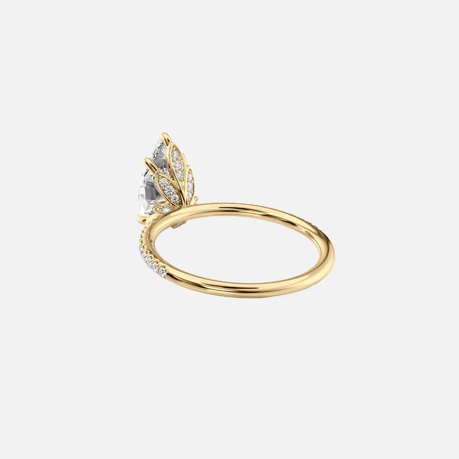 The Hidden Halo Cassia Pear Pave Moissanite Ring - KNT - Engagement Rings, Wedding Bands & Fine Jewelry