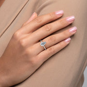 The Hidden Halo Cassia Pear Pave Moissanite Ring - KNT - Engagement Rings, Wedding Bands & Fine Jewelry
