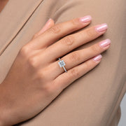 The Hidden Halo Cassia Princess Pave Moissanite Ring - KNT - Engagement Rings, Wedding Bands & Fine Jewelry