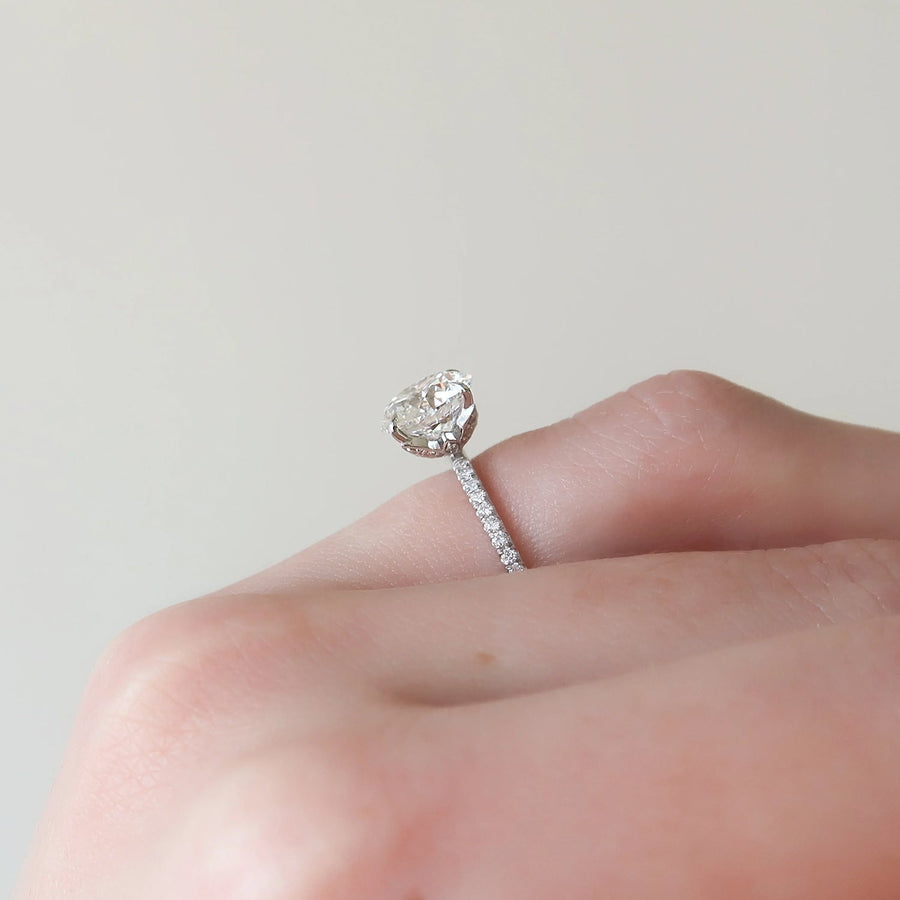 The Hidden Halo Cassia Round Pave Moissanite Ring - KNT - Engagement Rings, Wedding Bands & Fine Jewelry