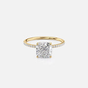 The Hidden Halo Cassia Cushion Pave Moissanite Ring - KNT - Engagement Rings, Wedding Bands & Fine Jewelry
