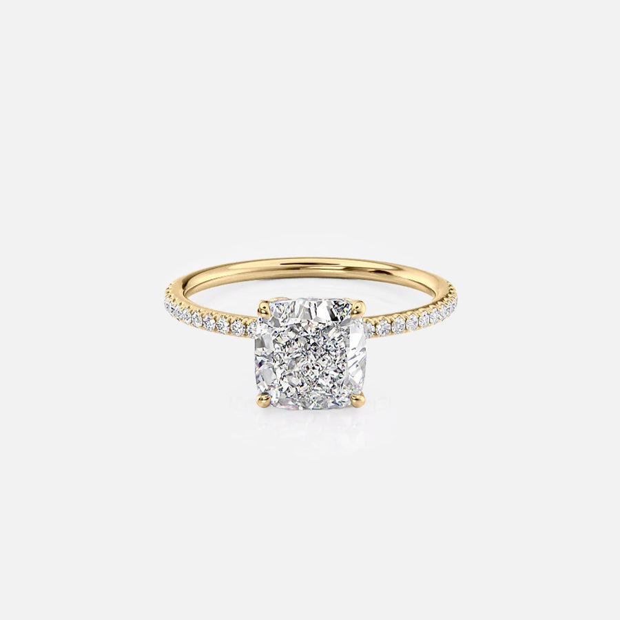 The Hidden Halo Cassia Cushion Pave Moissanite Ring - KNT - Engagement Rings, Wedding Bands & Fine Jewelry