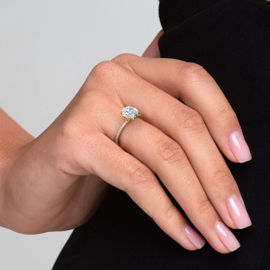 The Hidden Halo Cassia Round Pave Moissanite Ring - KNT - Engagement Rings, Wedding Bands & Fine Jewelry