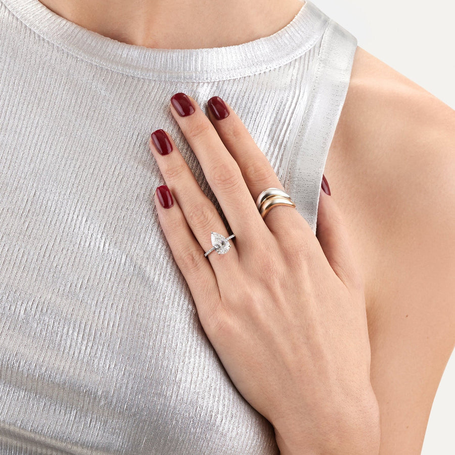 The Solid Curved Dome Moissanite Ring - KNT - Engagement Rings, Wedding Bands & Fine Jewelry