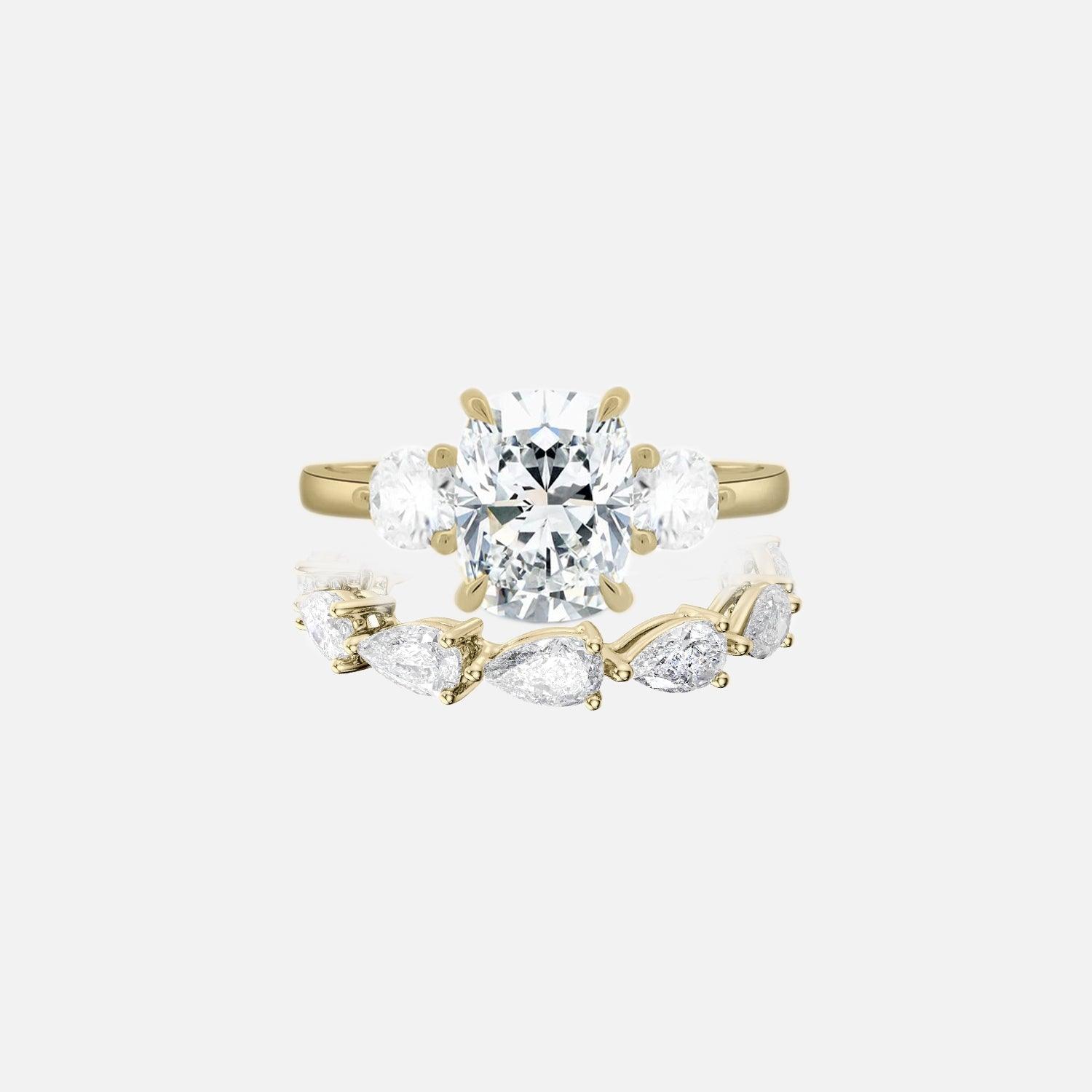 Cushion Julia & Radiant Pear Ring Stack - KNT - Engagement Rings, Wedding Bands & Fine Jewelry