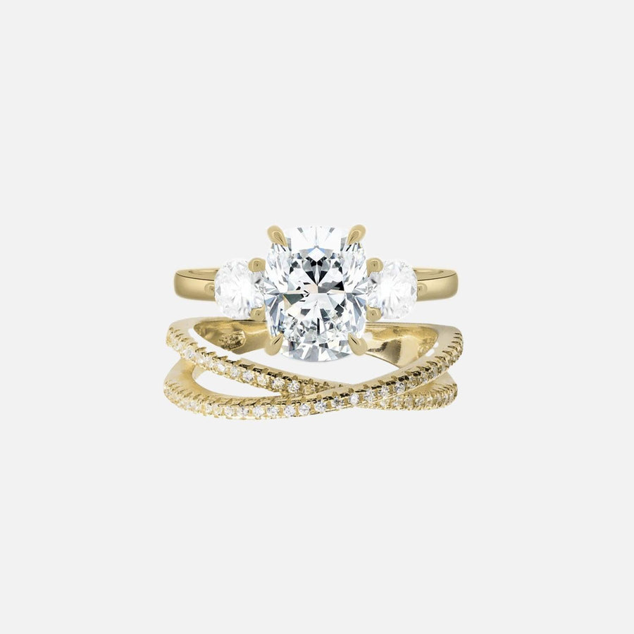 Cushion Julia & Sensation Ring Stack - KNT - Engagement Rings, Wedding Bands & Fine Jewelry