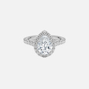 The Halo Donisha Pear Pave Moissanite Ring - KNT - Engagement Rings, Wedding Bands & Fine Jewelry