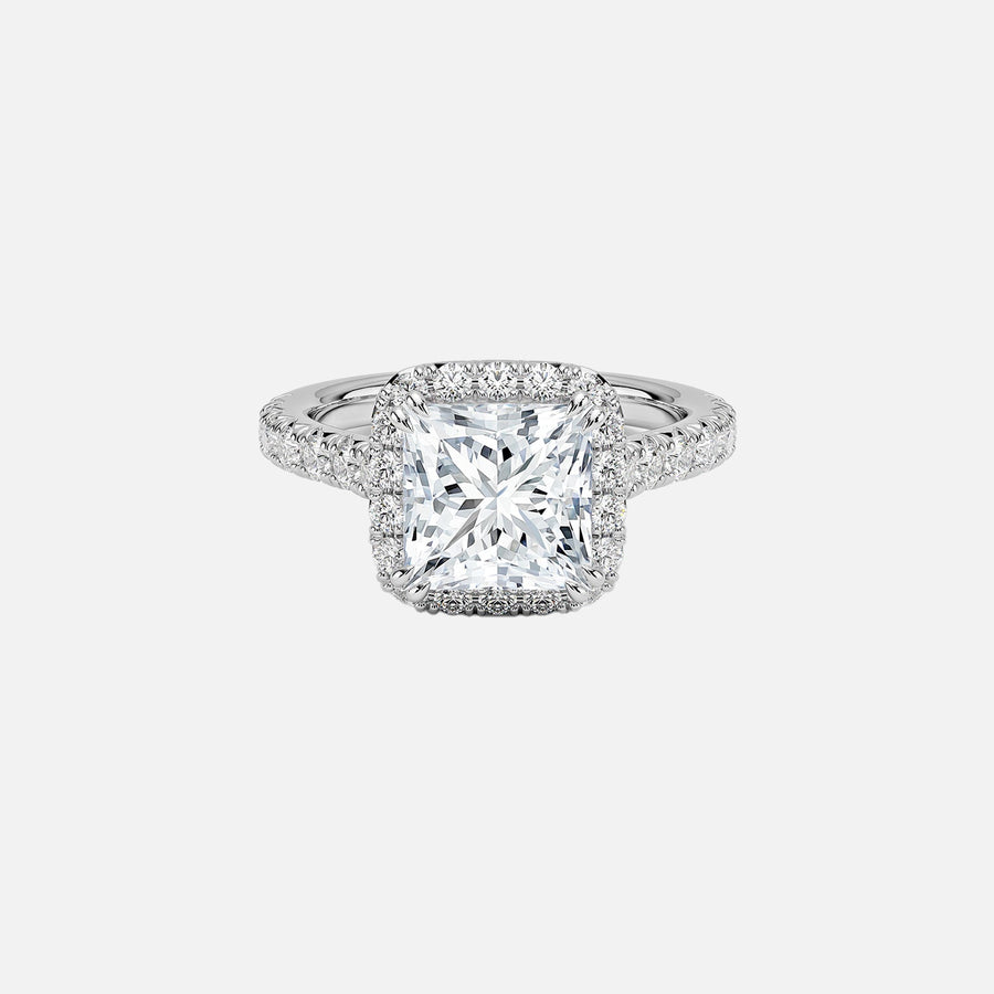 The Halo Donisha Princess Pave Moissanite Ring - KNT - Engagement Rings, Wedding Bands & Fine Jewelry