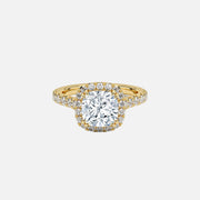 The Halo Donisha Cushion Pave Moissanite Ring - KNT - Engagement Rings, Wedding Bands & Fine Jewelry