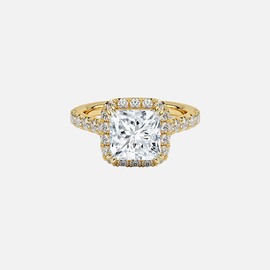 The Halo Donisha Princess Pave Moissanite Ring - KNT - Engagement Rings, Wedding Bands & Fine Jewelry