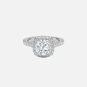 The Halo Donisha Cushion Pave Moissanite Ring - KNT - Engagement Rings, Wedding Bands & Fine Jewelry