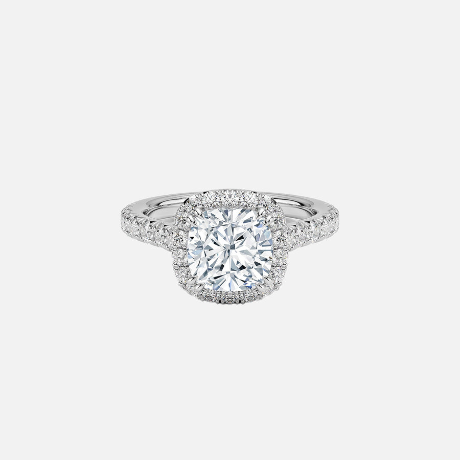 The Halo Donisha Cushion Pave Moissanite Ring - KNT - Engagement Rings, Wedding Bands & Fine Jewelry
