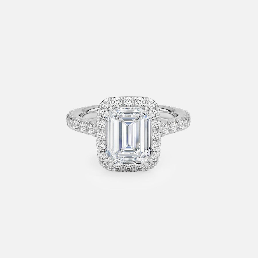 The Halo Donisha Emerald Pave Moissanite Ring - KNT - Engagement Rings, Wedding Bands & Fine Jewelry