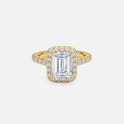 The Halo Donisha Emerald Pave Moissanite Ring - KNT - Engagement Rings, Wedding Bands & Fine Jewelry