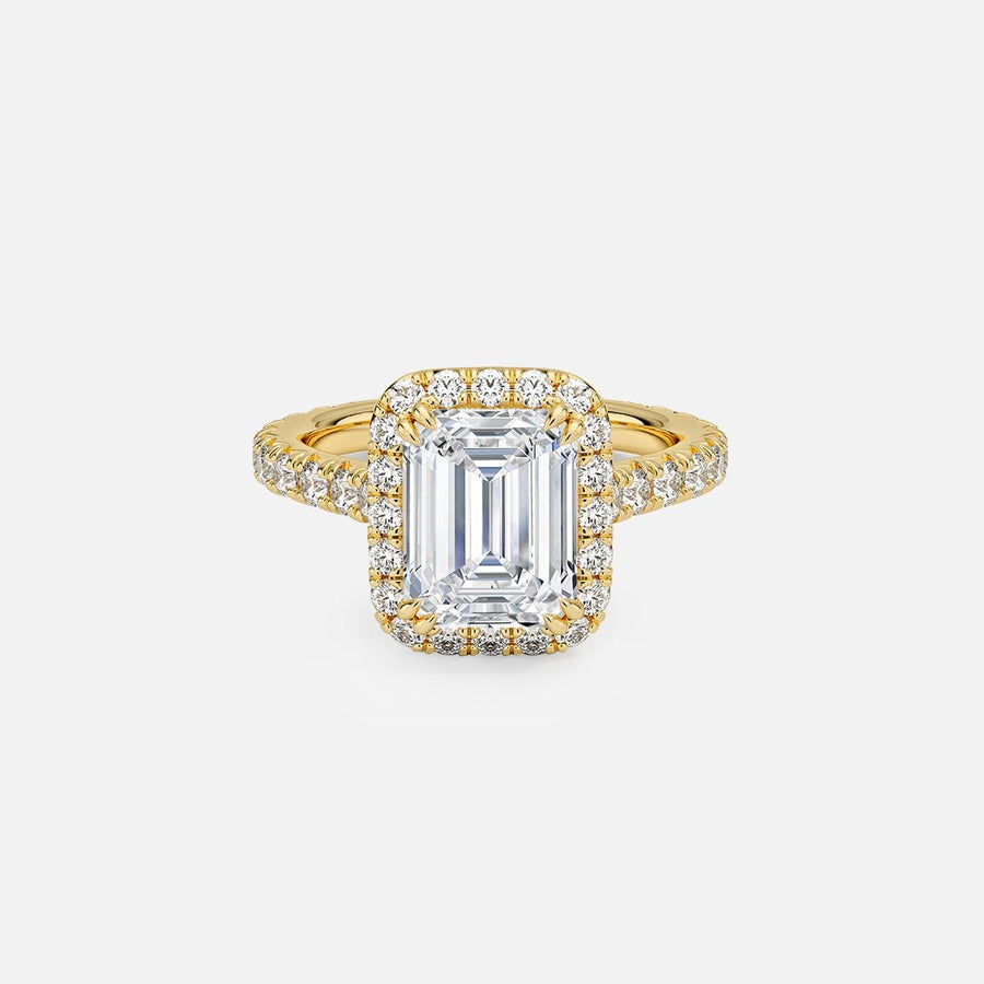 The Halo Donisha Emerald Pave Moissanite Ring - KNT - Engagement Rings, Wedding Bands & Fine Jewelry