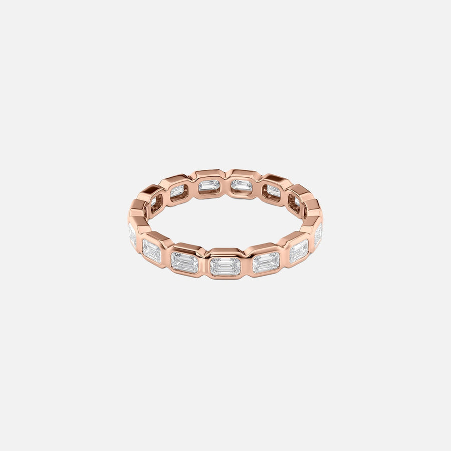  East West Emerald Bezel Eternity Ring 14k Rose Gold 1 5 001