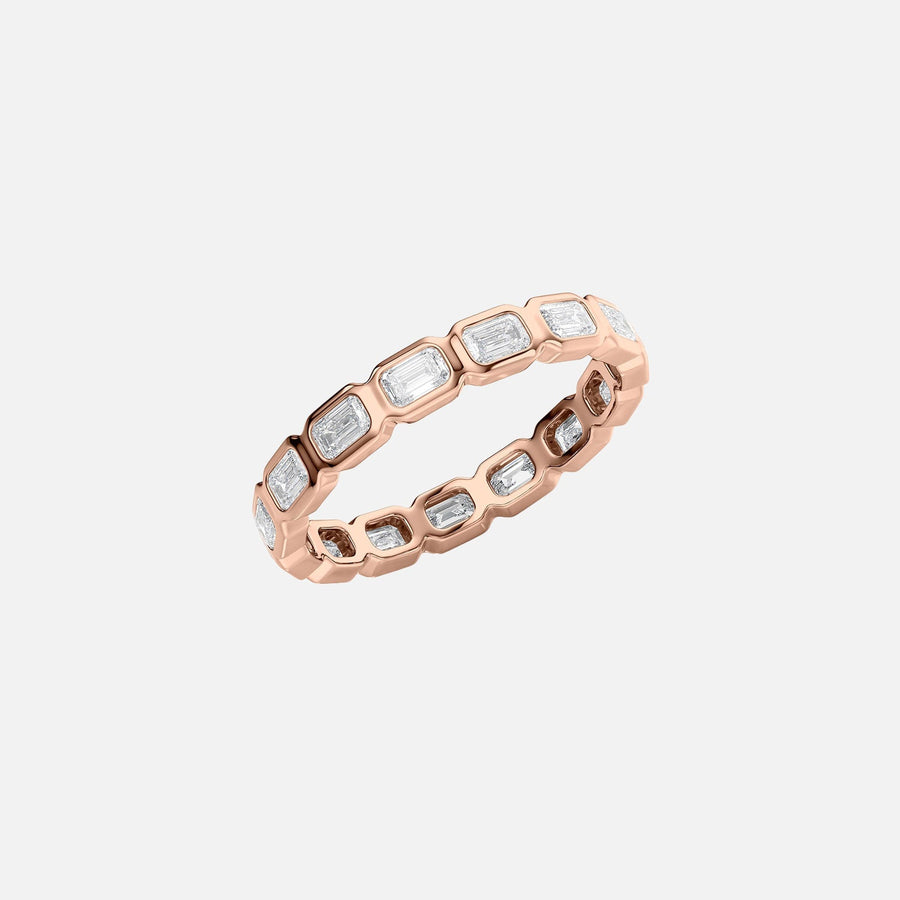  East West Emerald Bezel Eternity Ring 14k Rose Gold 1 5 002