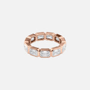  East West Emerald Bezel Eternity Ring 14k Rose Gold 4 5 001