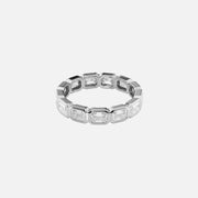 East West Emerald Bezel Eternity Ring 14k White Gold 2 5 001
