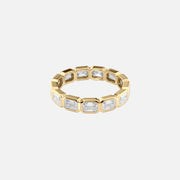  East West Emerald Bezel Eternity Ring 14k Yellow Gold 2 5 001