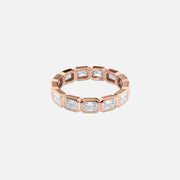  East West Emerald Bezel Eternity Ring 18k Rose Gold 2 5 001