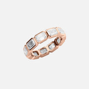  East West Emerald Bezel Eternity Ring 18k Rose Gold 4 5 002