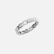  East West Emerald Bezel Eternity Ring 18k White Gold 1 5 002