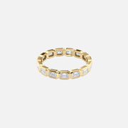  East West Emerald Bezel Eternity Ring 18k Yellow Gold 1 5 001